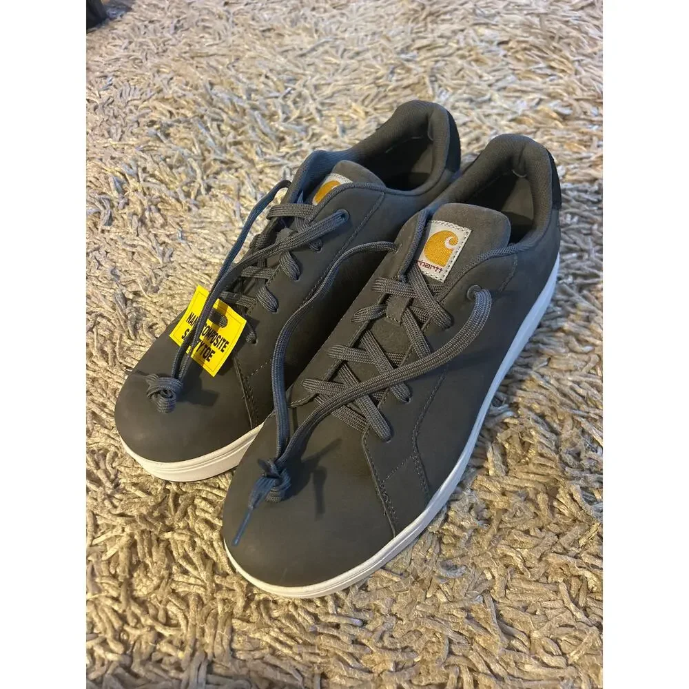 CARHARTT Detroit Nano Toe Leather Sneaker Shadow Gray Never Worn Sz 12 Men Shoe